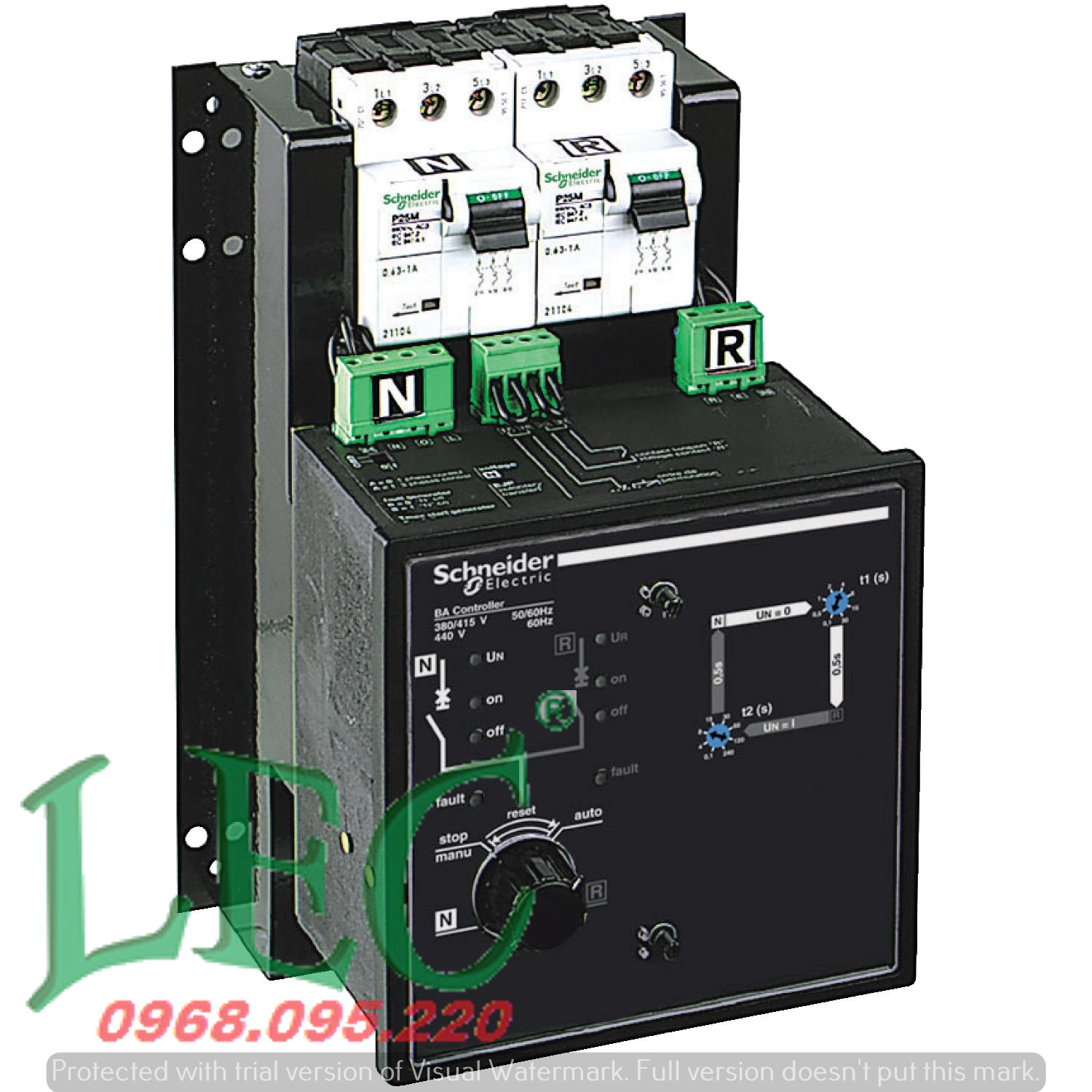 Bộ điều khiển chuyển đổi nguồn tự động từ xa UA, 380 VAC đến 415 VAC 50/60 Hz, 440 VAC 60 Hz